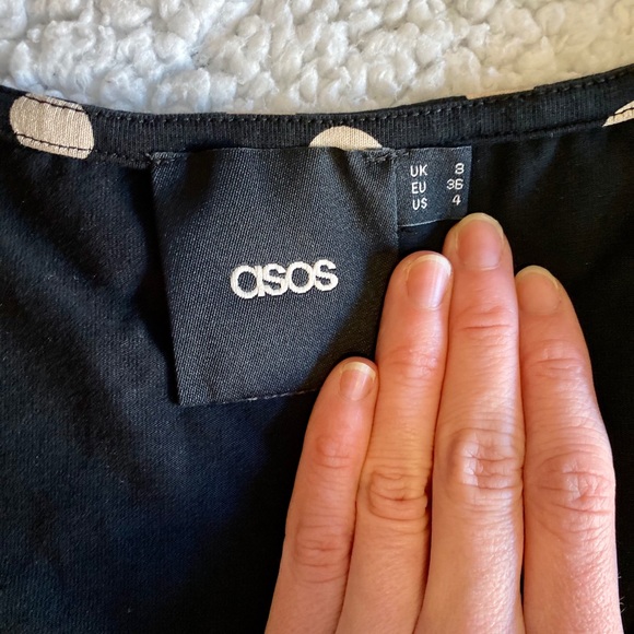 ASOS black x off-white polka dot midi dress - Picture 3 of 7